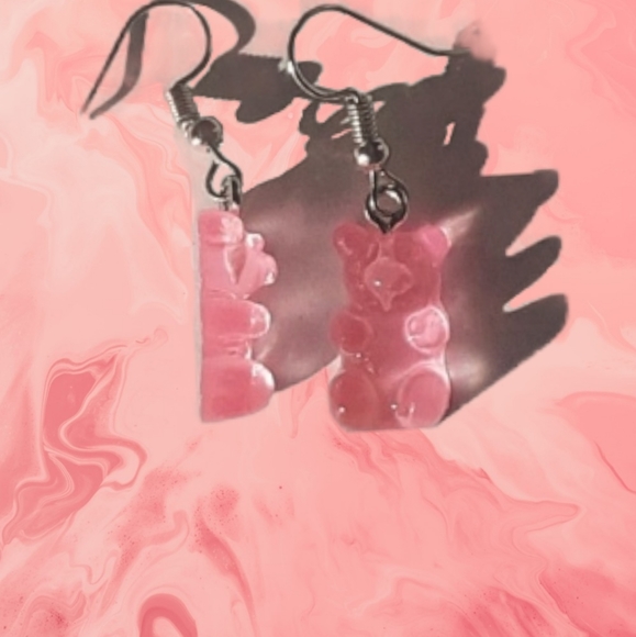 Pink Gummy Bear Earrings - Picture 3 of 5